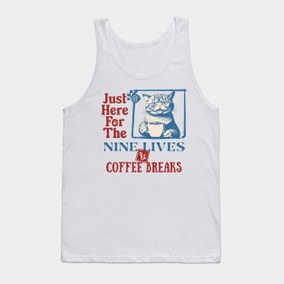 Cats, Nine Live And Coffee Breaks Tank Top